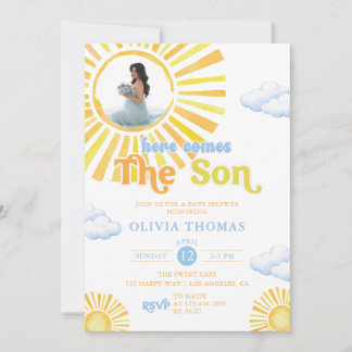 Here Comes The Son Sunshine Baby Shower Invitation Einladung