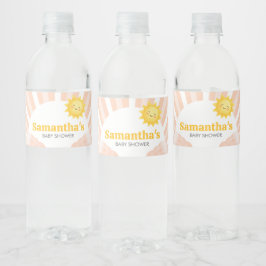 Here Comes the Sun Baby Shower Water Bottle Label