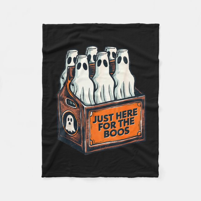 Here For The Boos Halloween 6 Pack Booze Ghost Bee Fleecedecke (Vorderseite)