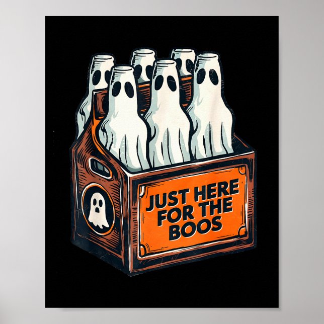 Here For The Boos Halloween 6 Pack Booze Ghost Bee Poster (Vorne)