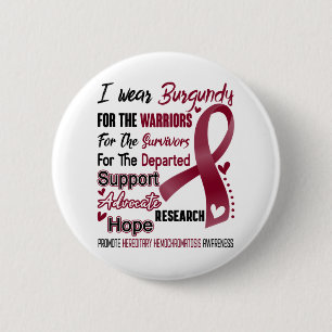 Hereditäre Hemochromatose-Aufklärung Monat Band Button