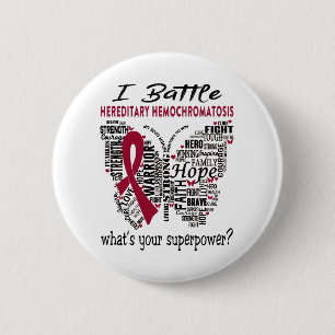 Hereditäre Hemochromatose-Aufklärung Monat Band Button