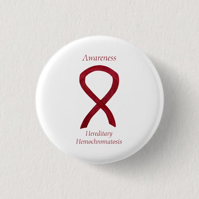Hereditäres Hemochromatose Awareness Ribbon Button (Vorderseite)