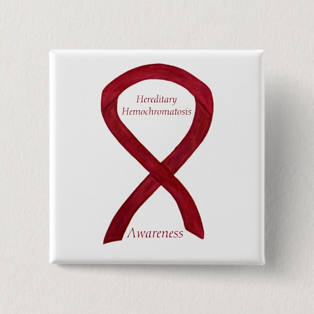 Hereditäres Hemochromatose Awareness Ribbon Button (Vorderseite)