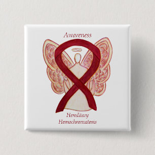 Hereditäres Hemochromatose Awareness Ribbon Button