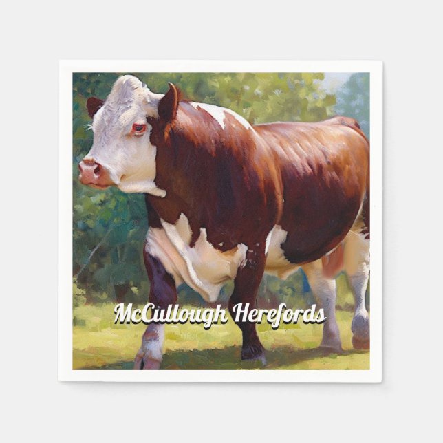 Hereford Bull Serviette (Vorderseite)