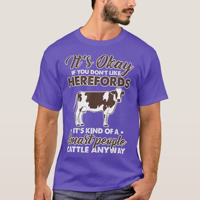 Hereford Cow Bauer Landwirtschaft Spaß T-Shirt (Vorderseite)