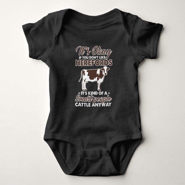 Hereford Cow Lover Agriculture Animal Bauer Baby Strampler (Vorderseite)