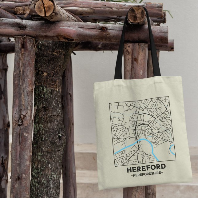 Hereford, Herefordshire City Map Tote Bag (Créateur téléchargé)