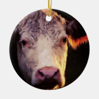 Hereford Kuh-Verzierungs-Malerei Keramik Ornament