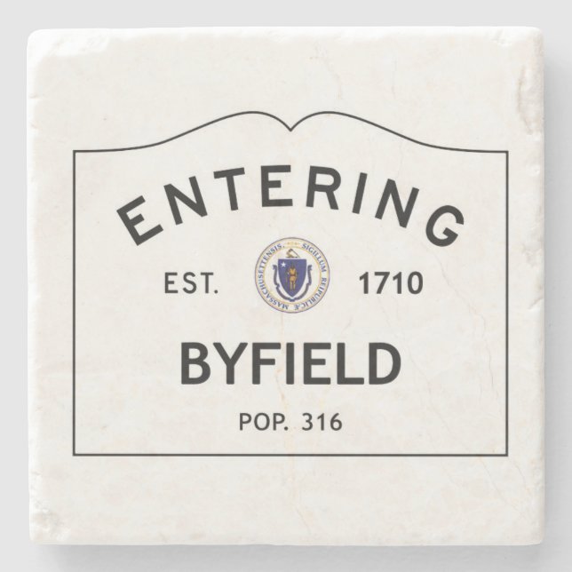 Hereinkommender Byfield Massachusetts Steinuntersetzer (Vorderseite)