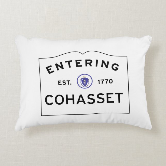 Hereinkommender COHASSET MASSACHUSETTS Zierkissen (Vorderseite)