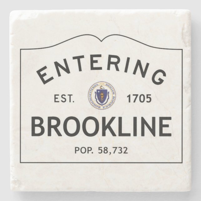 Hereinkommender MarmorUntersetzer Brooklines Steinuntersetzer (Vorderseite)