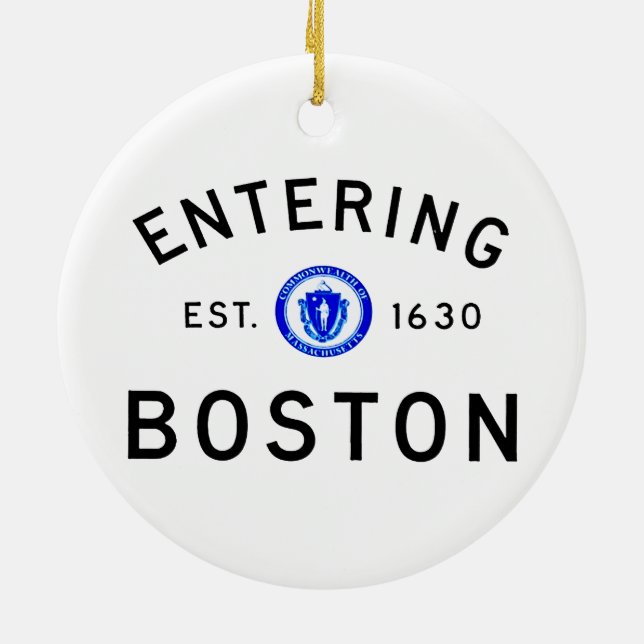 Hereinkommendes Boston Keramik Ornament (Hinten)