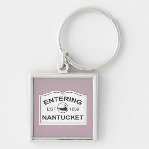 Hereinkommendes Nantucket Andenken-Zeichen-Weiß u Schlüsselanhänger