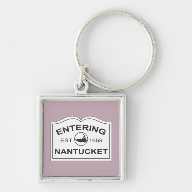 Hereinkommendes Nantucket Andenken-Zeichen-Weiß u. Schlüsselanhänger (Vorne)