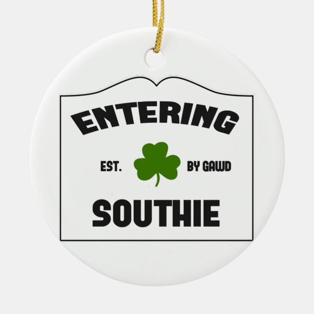 Hereinkommendes Southie Keramik Ornament (Vorne)