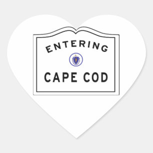 Hereinkommendes Zeichen Cape Cods MA Herz-Aufkleber