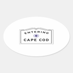 Hereinkommendes Zeichen Cape Cods MA Ovaler Aufkleber