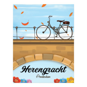 Herengracht-Kanal Amsterdam Reiseplakat Fotodruck