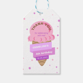 Here's The Scoop Ice Cream Sweet Pink Birthday Geschenkanhänger