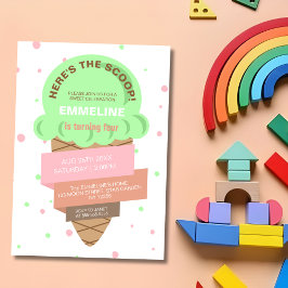 Here's The Scoop Mint Ice Cream Sweet Birthday Einladung