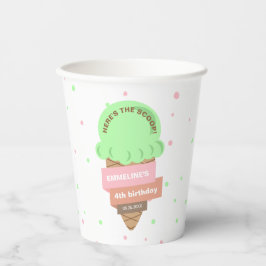 Here's The Scoop Mint Ice Cream Sweet Birthday Pappbecher