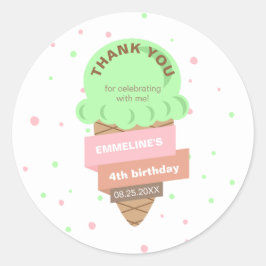 Here's The Scoop Mint Ice Cream Sweet Birthday Runder Aufkleber
