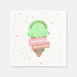 Here's The Scoop Mint Ice Cream Sweet Birthday Serviette
