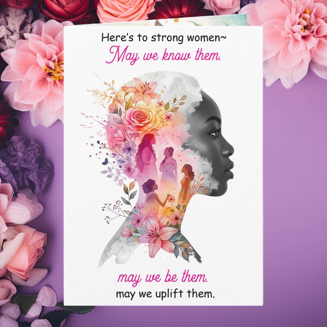 Here's to Strong Women International Women's Day  Karte (Von Creator hochgeladen)