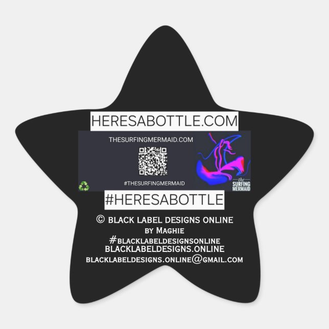 ©️ HERESABOTTLE.COM #HERESABOTTLESWAG  Stern-Aufkleber (Vorderseite)