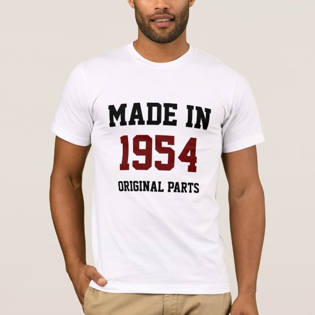 "Hergestellt 1954, Originalteile" T-Shirt (Vorderseite)
