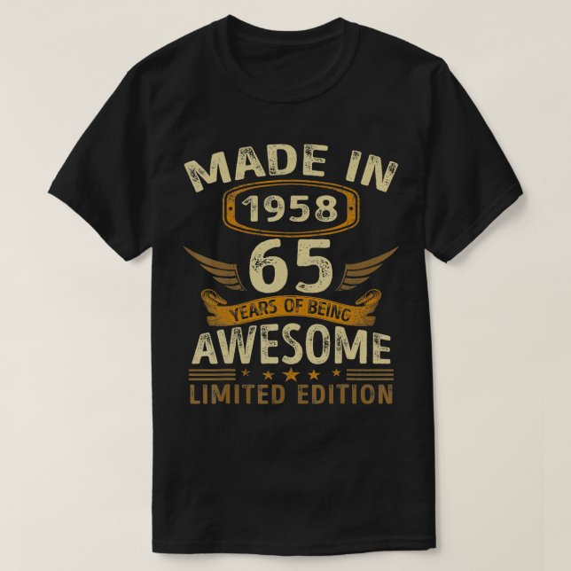 Hergestellt 1958 65 Jahre Phantastisch gestaltet f T-Shirt (Design vorne)