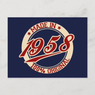 Hergestellt 1958 postkarte