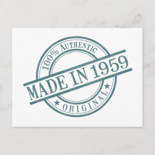Hergestellt 1959 Geburtsjahr Runde Gummistempel Lo Postkarte