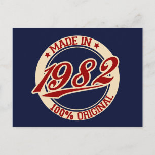 Hergestellt 1982 postkarte