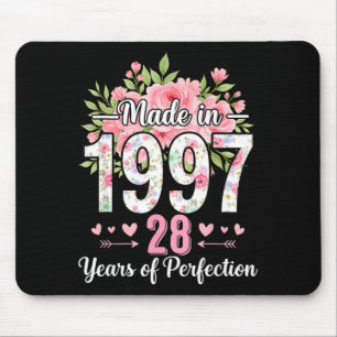 Hergestellt 1997 Floral 28. Geburtstag Frauen 28 J Mousepad
