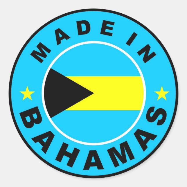 hergestellt aus Bahamas Länderetikett rund Briefma Runder Aufkleber (Vorderseite)