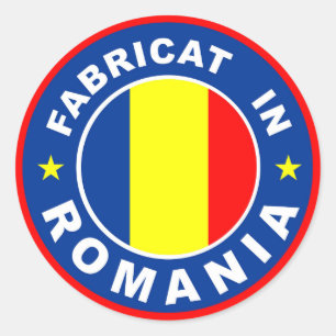 hergestellt aus romanischer Flagge fabriziert mit  Runder Aufkleber