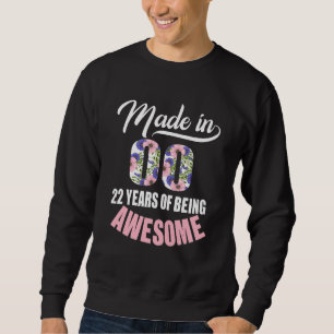 Hergestellt im Jahr 2000 22 Jahre alt 22. Geburtst Sweatshirt