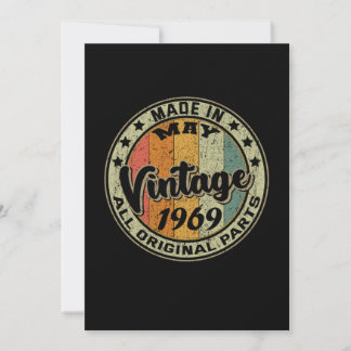 Hergestellt im Mai Vintag 1969 alle Originalteile Einladung