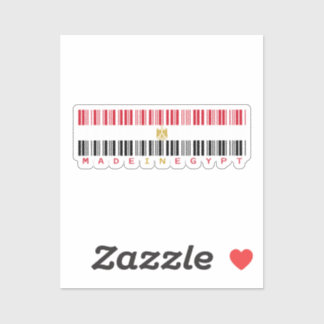 Hergestellt in Ägypten Barcode Flag Aufkleber