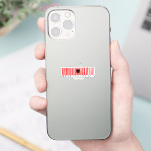 Hergestellt in Albanien Barcode-Flaggen-Aufkleber Aufkleber