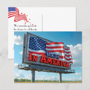 Hergestellt in Amerika Reklametafeln Postkarte