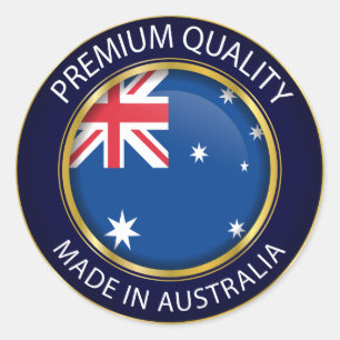Hergestellt in Australien Siegel, australische Fla Runder Aufkleber