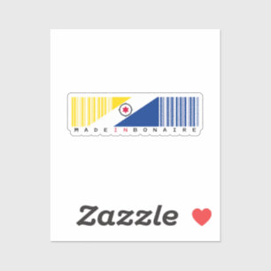 Hergestellt in Bonaire Barcode-Flagge Aufkleber