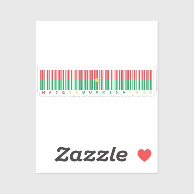 Hergestellt in Burkina Faso Barcode Flag Sticker (Blatt)