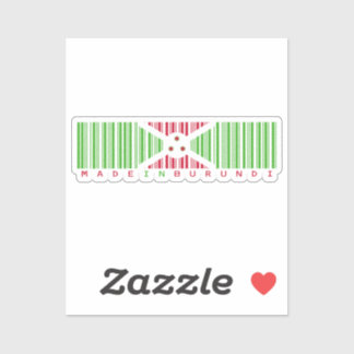 Hergestellt in Burundi Barcode Flag Sticker