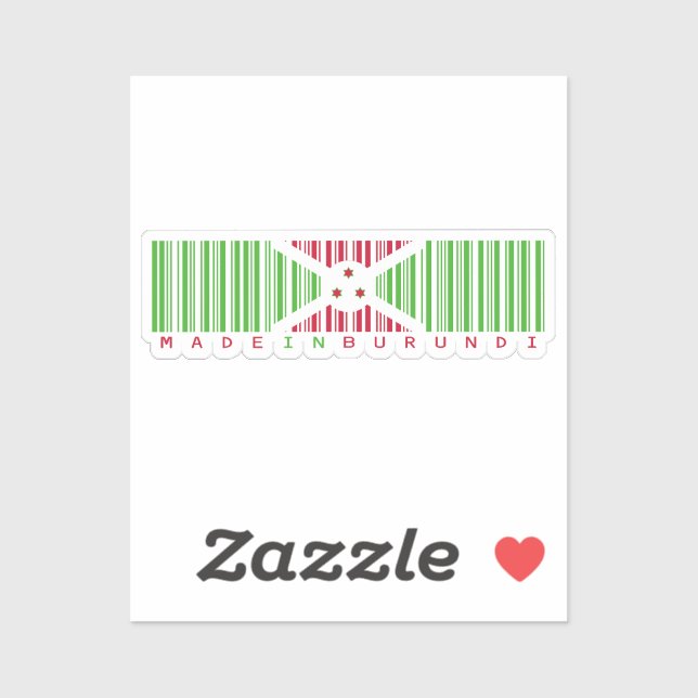 Hergestellt in Burundi Barcode Flag Sticker (Blatt)