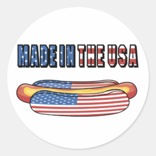 Hergestellt in den USA Hotdog Aufkleber